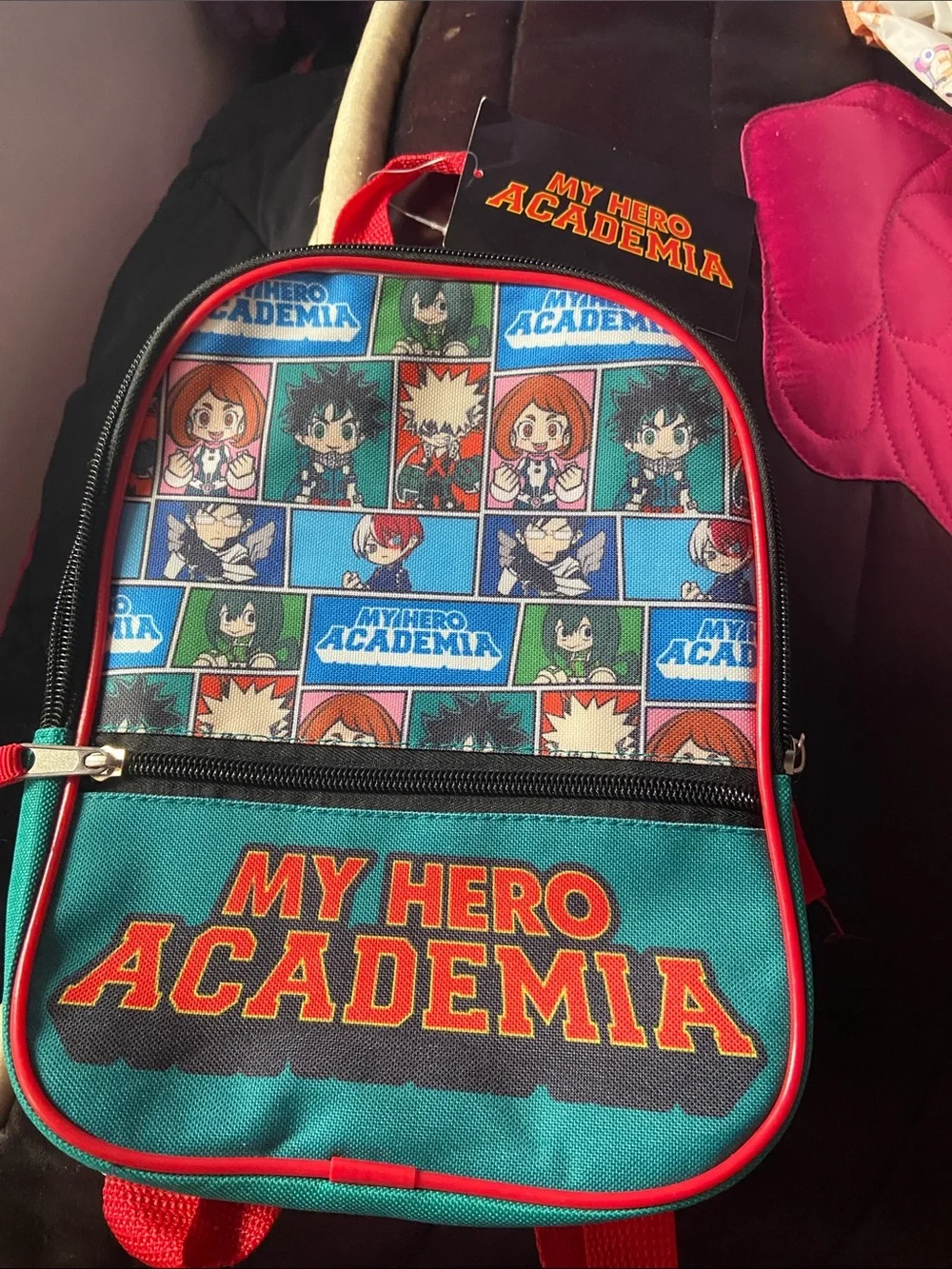 My Hero Academia Mini Backpack - Teal with Multi-Color Character Print